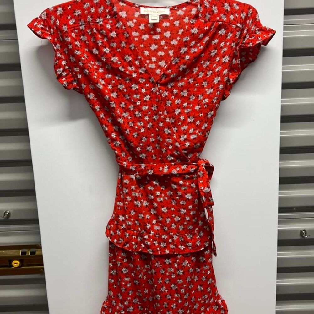 Monteau Women's Red and Orange Dress